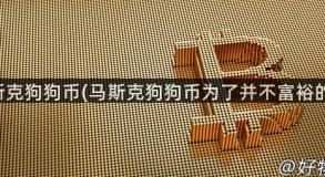 马斯克狗狗币(马斯克狗狗币为了并不富裕的人)