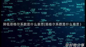 降低恩格尔系数是什么意思(恩格尔系数是什么意思）