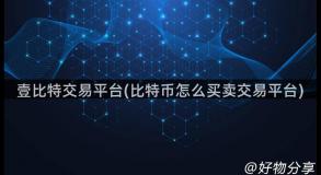壹比特交易平台(比特币怎么买卖交易平台)