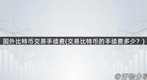 国外比特币交易手续费(交易比特币的手续费多少？)