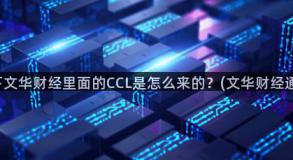 请问下文华财经里面的CCL是怎么来的？(文华财经通用版)