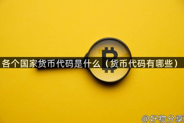 各个国家货币代码是什么（货币代码有哪些）
