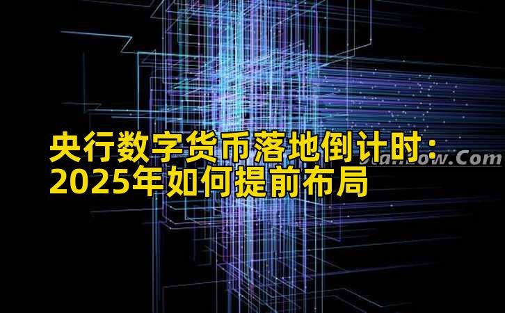 央行数字货币落地倒计时：2025年如何提前布局