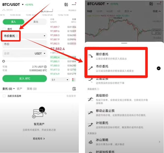 OKX交易界面操作